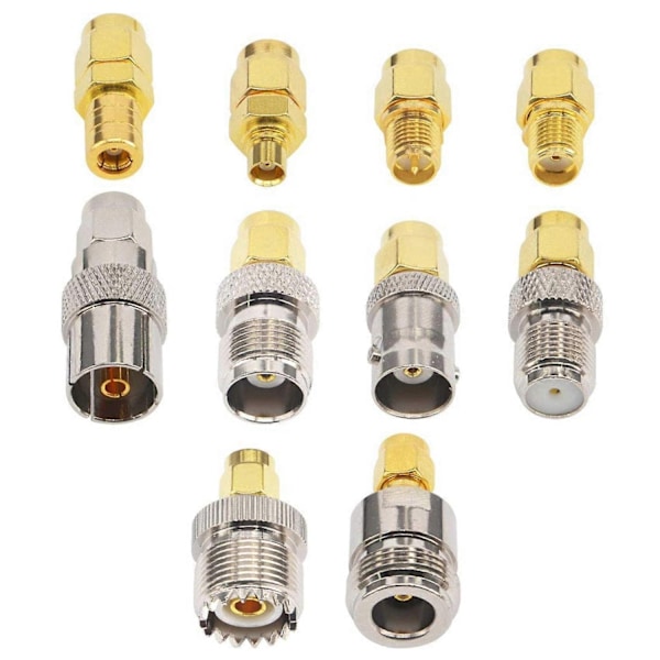 10 Sæt SMA Adapter Kits SMA Han til /BNC/UHF/MCX/SMB/TV/TNC Hun-Perfet