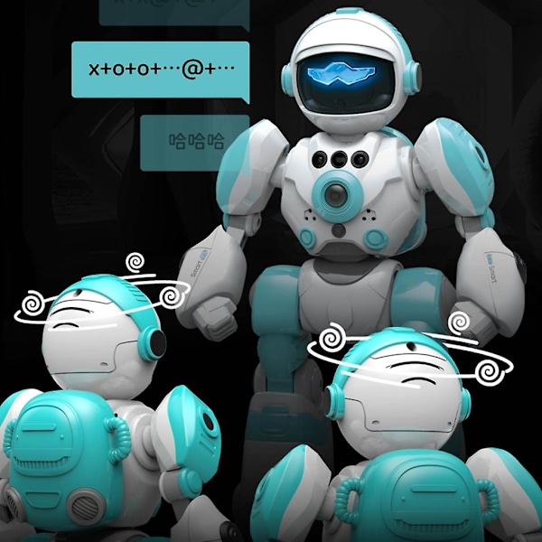 Fjernstyret Intelligent Robot Legetøj Musik Robot Børnegave Tidlig Uddannelse Legetøj-Perfekt Blue