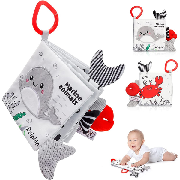 Korkeakontrastisia kirjoja pehmeistä kankaista Baby Montessori Sensory Toys Toy ocean