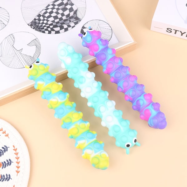 Squishy Toy Pinch Toy Caterpillar Sucker Bubble leketøy - Perfet White and pink