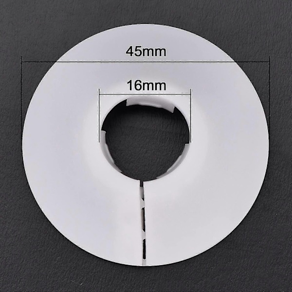 12-pack Plast Rörskydd Radiatorrör Kragar för 15 mm Diameter Rör - Perfekt white