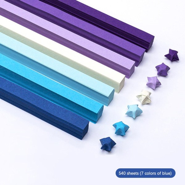 540 stk sett Star Papers Lucky Star Origami Paper St - Perfet Blue-Purple