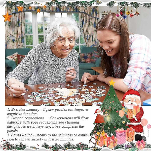 Adventskalender 2023 puslespil, jule adventskalender puslespil 1000 stk, puslespil til nedtælling til jul