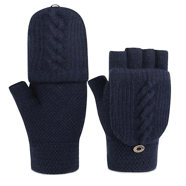 Fingerlösa Vinterhandskar med Vändbar Design för Pekskärm - Ullstickade, Bytbara - Perfekt Shangqing