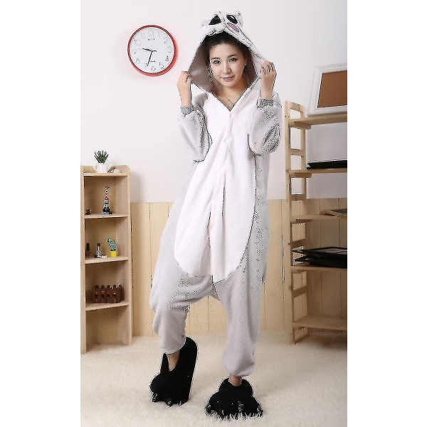 Halloween Unisex Onesie Kigurumi Fancy Dress Kostume Hættetrøjer Pyjamas Sleep Wear-9-1 - Perfet Gray Koala XL for 180-190cm