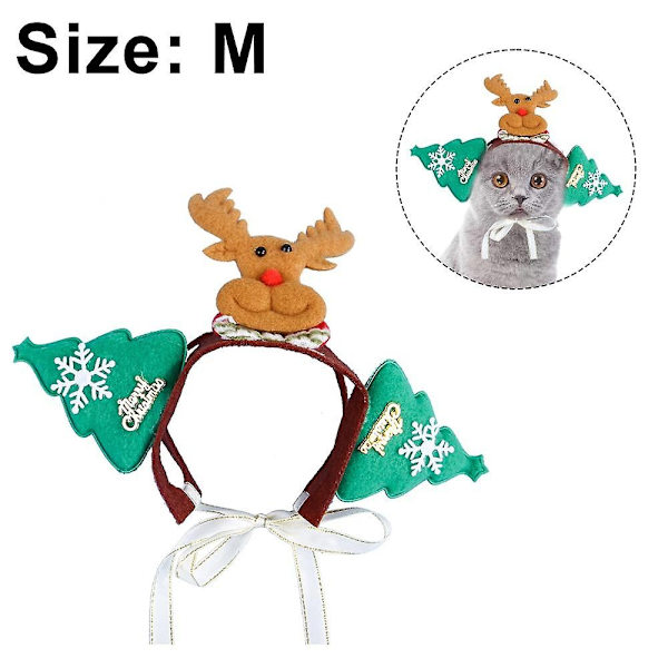 Julepandebånd til Hunde Kat Kæledyr Julekostume, Green Elk M - Perfet