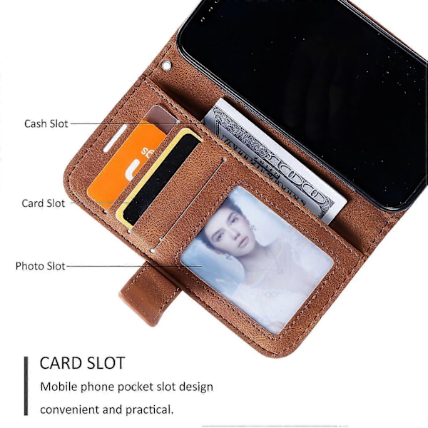 Til iPhone 12 mini Telefon Cover Wallet Læder Telefon Beskyttende Cover Hud Touch Tekstur-Perfekt Style D