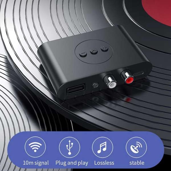 Bluetooth 5.2 lydmottaker Nfc USB Flash Drive Rca 3,5 mm Aux USB Stereo musikk trådløs adapter Wi - Perfet