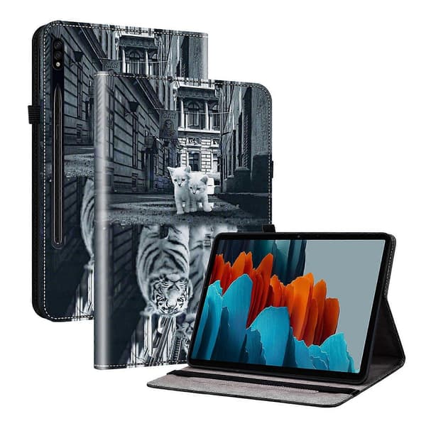 Krystaltekstur Malet Læder Tablet Case-Perfet For Samsung Galaxy Tab S7 FE/S8+/S7+