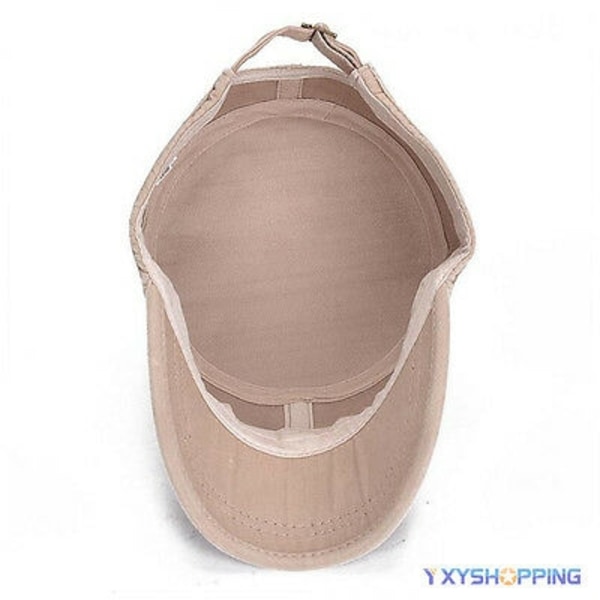 Unisex miesten armeijan cap Military Peak -hattu säädettävä ulkona hattu - Perfet Beige