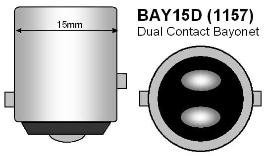 BAY15d 1157 P21/5W LED/Halogen Lamphållare/Lamphållare, 2-pack Svart