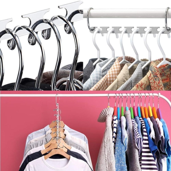 6st Magic Hanger Krokar Space Coat Closet Garderob Organizers - Perfet silver