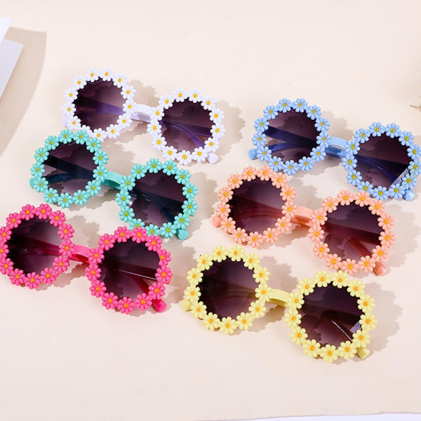 Børne Solbriller Børne Runde Blomster Solbriller - Perfet Blue