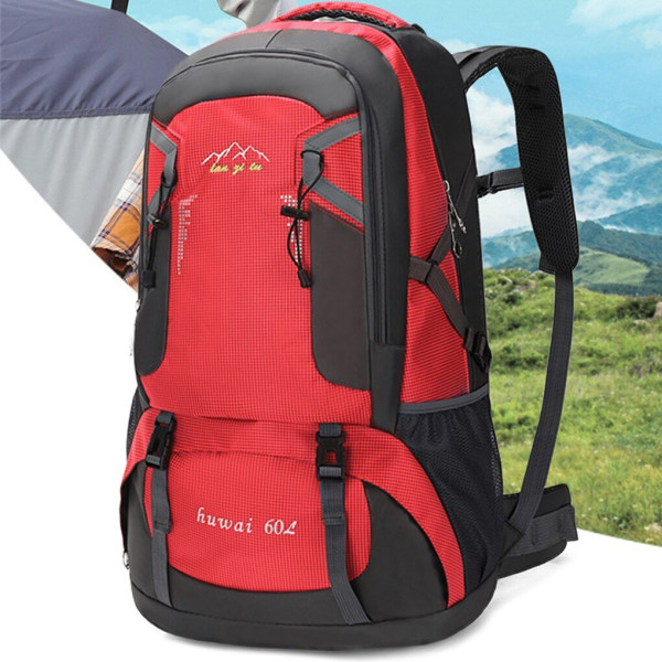 60L Ryggsäckar Outdoor Camping Vattentät sport med stor kapacitet - Perfet red