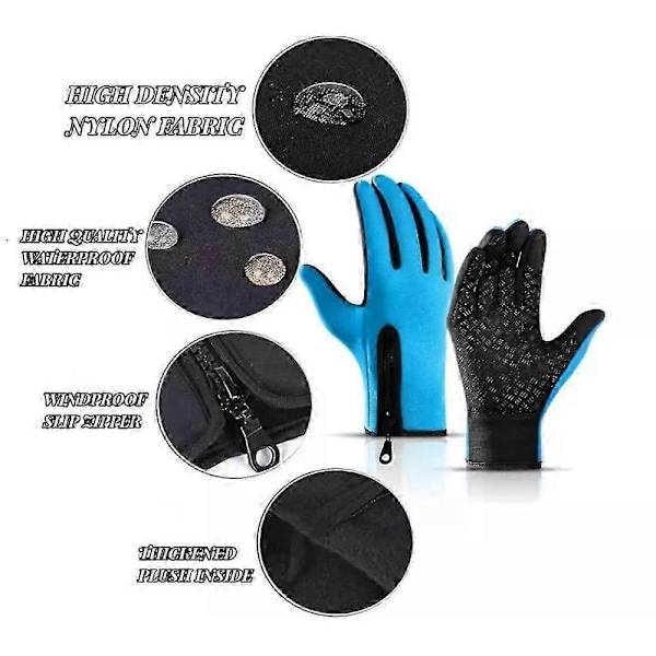 Miesten vedenpitävät hanskat, Ultimate Winter Heated Windproof Gloves - Perfet 045blue L