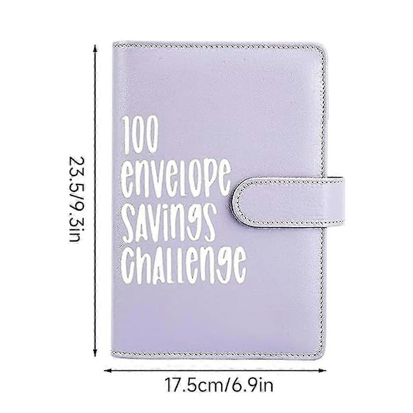 100 Kuvert Utmaningsmapp, Kontantmapp med Kuvert, Sparutmaningsmapp, Pengar Sparande Kuvert för Skola, Hem, Kontor-Perfekt Rose Red