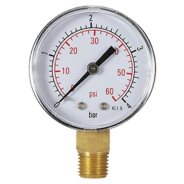 50mm 0~60psi 0~4bar Pool Filter Vattentrycksmätare Hydraulisk Tryckmätare Manometer 1/4\" NPT-gänga-Perfekt 2
