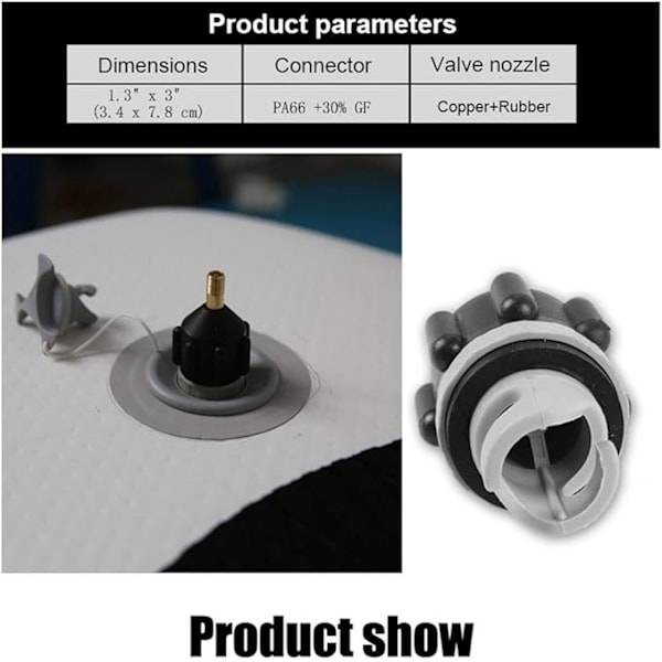 SUP-ventiladapter Bärbar uppblåsbar adapter Båtpumpventil