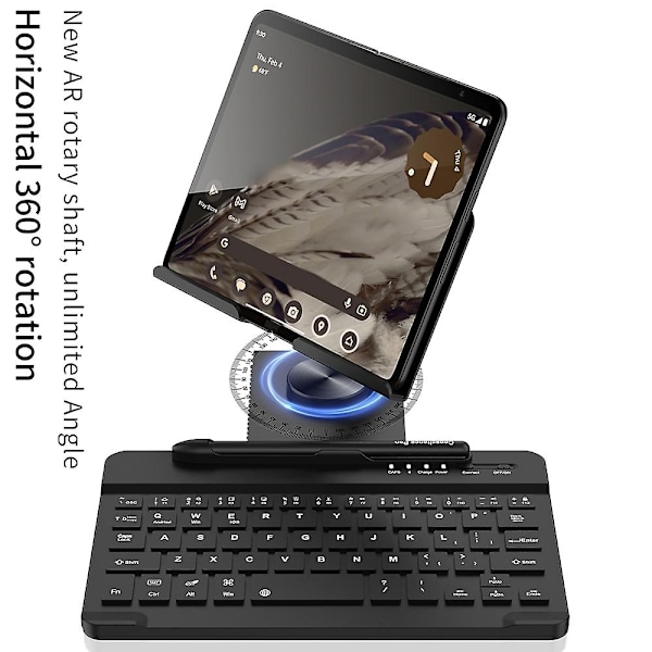 för Samsung Galaxy Fold / Z Fold Serien Vikbart Skrivbordsställ med Bluetooth Tangentbord + Mus + Stylus-Perfet Silver