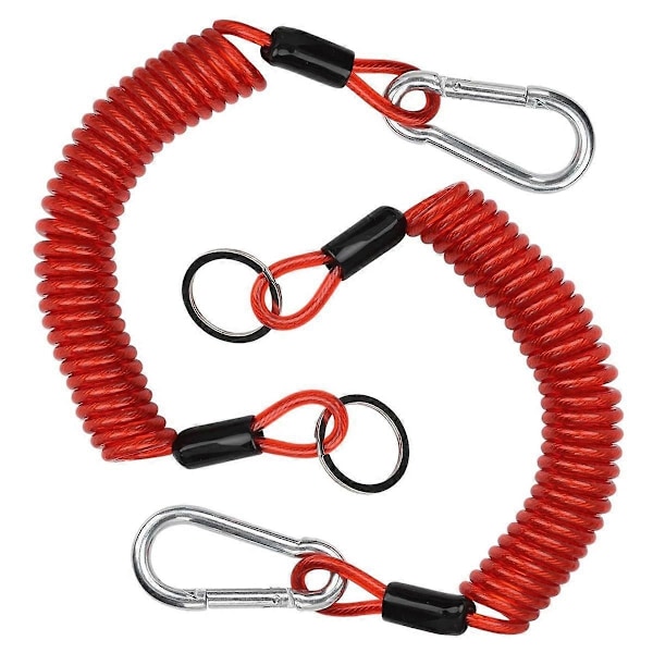 2 ST 1,8 m Brytkabel för Släpvagn, Säkerhetskabel med Fjäder för Släpvagn, Spiralvinda Kompatibel med Husbil T-Perfet
