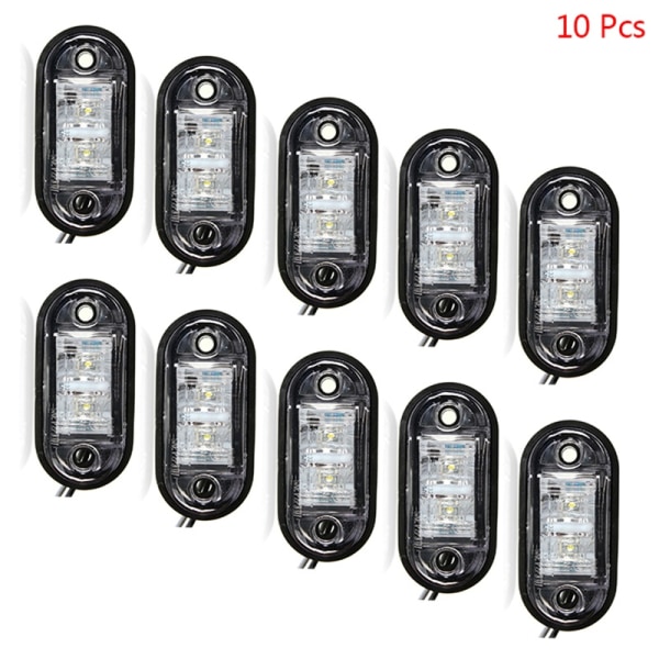 10 STK Advarselslys LED diodelys LED sidemarkeringslys - Perfet White