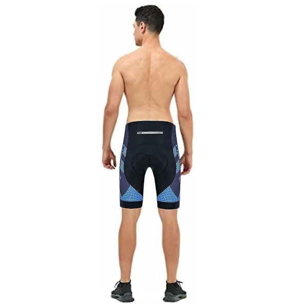 Cykeltights herr 3D-vadderade snabbtorkande halvlånga byxor XL blå - Perfet