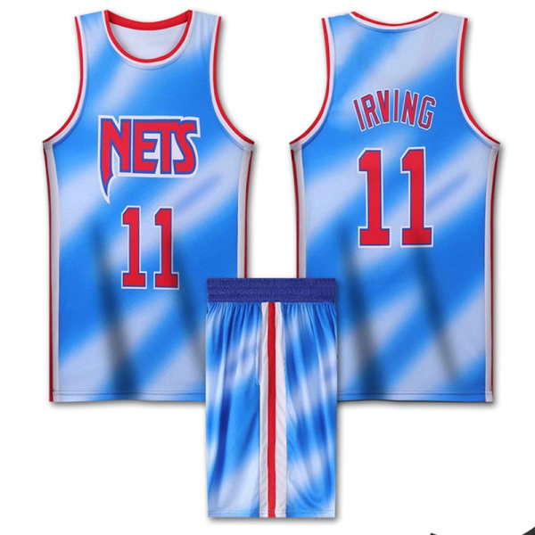 NBA Basketball Uniform BKN Retro blå drakt - nr. 11 Irving - Perfet XL (165-170cm)