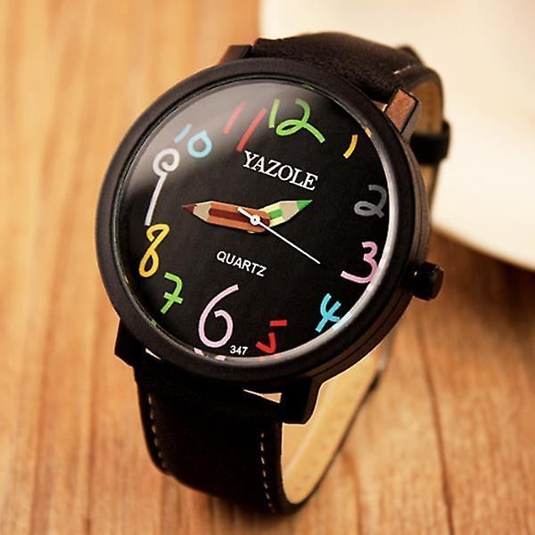 YAZOLE 347 muoti nahkaranneke naisten watch casual värikäs numero