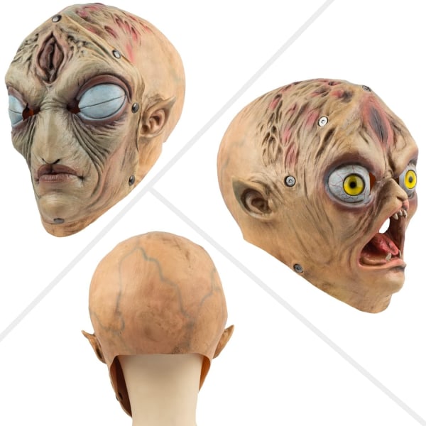 PartyHop Scary Alien Mask Horror Full Head Magnet Mask Halloween Cosme Party Carnival Cosplay - Perfet