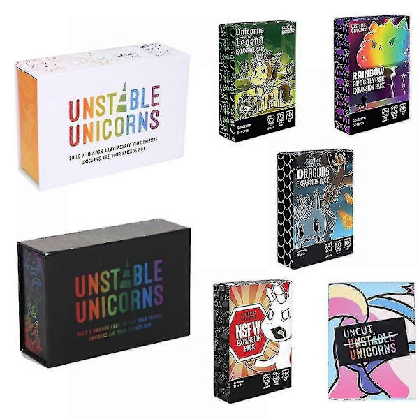 Unstable Unicorns Kortspil - Et Strategisk Kortspil og Festspil til Voksne & Teenagere - Perfekt NSFW extension