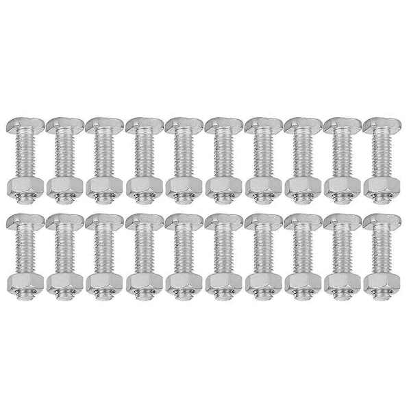 20 Set 22mm M6x20 Bultar och M6 Mutter Aluminium Muttrar & Bultar Set verktygstillbehör för Växthus-Perfet