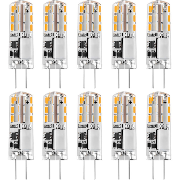 10x G4 LED-lys 12V AC/DC Varm hvid 3000K2W, Ikke-dæmpbart lys - Perfet