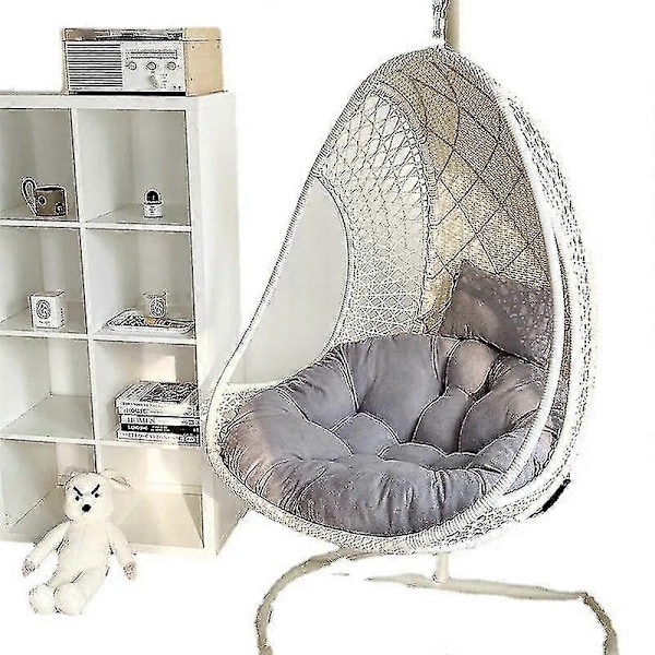 Parveke- ja Puutarhakeinutuoli Rattan-tuolit Tyynyt Heittokeinutuoli Riippukeinu Tyyny Munatuoli Hammock-tyyny - Täydellinen light grey