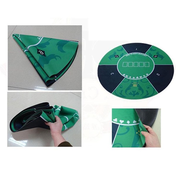 Professionel Pokermåtte Praktisk og bærbar pokermåtte egnet til temafest poker aften - perfekt Green Round Pad