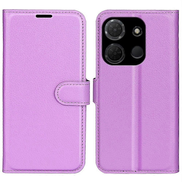 Kompatibel med TCL 503 Skal Litchi Textur Stötsäkert Läder Plånboksfodral-Perfet Purple