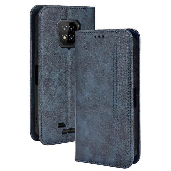Kompatibel med Ulefone Armor 8 Magnetiskt Spänne Retro Textur Läder Telefonfodral - Perfekt Blue