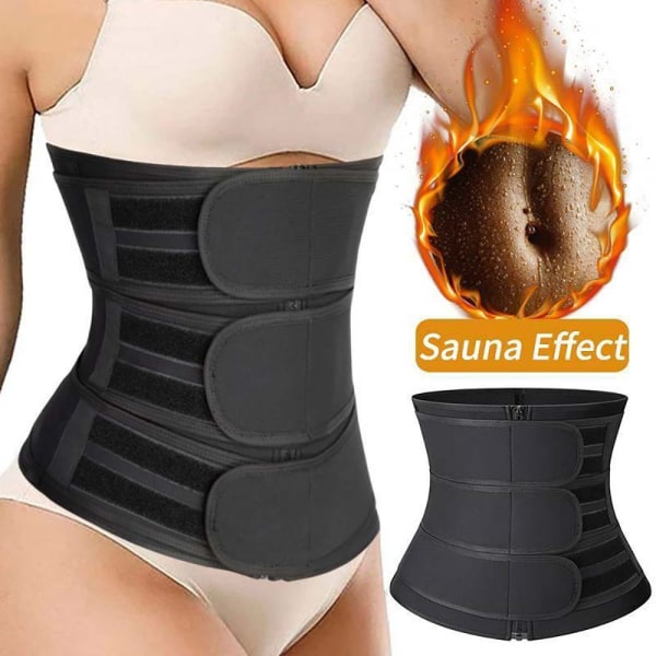 Naisten waist trainer vetoketju kolme vyötärövyötä urheilutreeni - Perfet grey 2XL