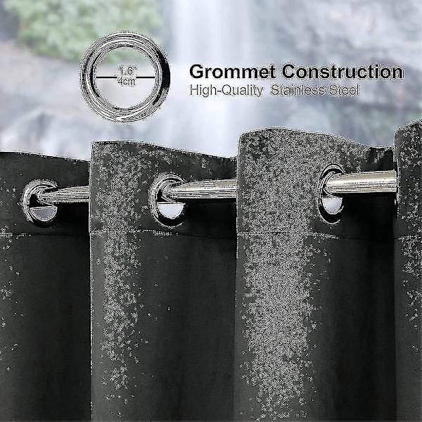 Luksuriøse termisk isolerede gardiner, tykke, solide, effektive mørklægningsgardiner - Perfekt Deep Gray W 59x H 98 150cm*250cm