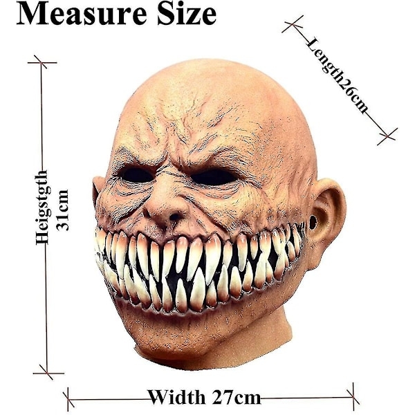 Halloween Zombie Maske Vampyr Maske Monster Djævelmaske Gysende Kostume Lig Party Latex Fuld Hovedmaske-Perfekt