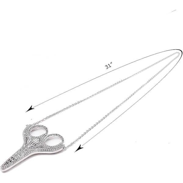 Rustfrit Stål Spidse Sy-Saks Tråd Cutter Sikkerhedssaks med Skederkæde (sølv)-Perfet gold
