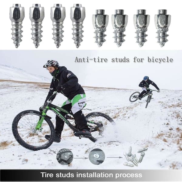 100 st cykeldäckdubbar snöspikar halkfria skruvdäckspikar (storlek: A)-WELLNGS