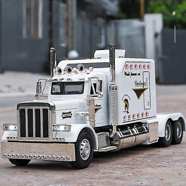 1:24 Peterbilt 389 Traktor Lastbil Legering Modellbil Leksak Diecasts Metall Gjutning Ljud och Ljus Bil Leksaker för Barn Fordon-Perfekt Red