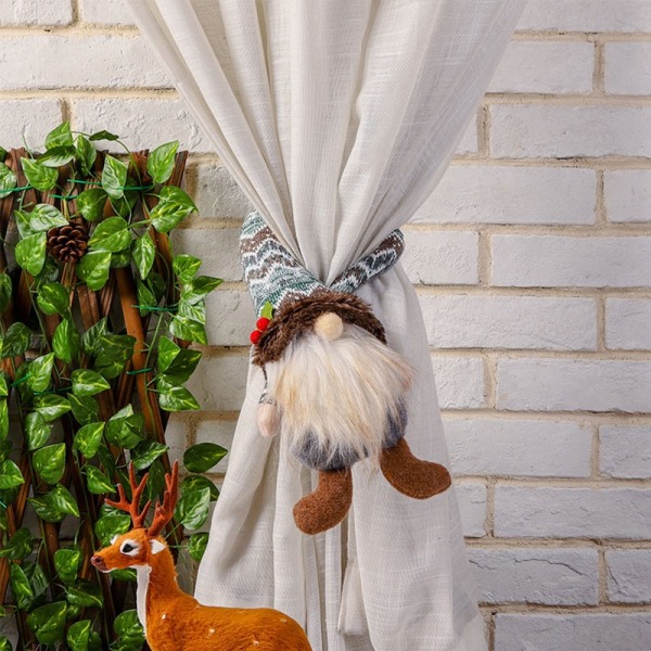 Plysch docka gardin knytband med krok och ögla gnome dvärg plysch Gardin draperi hållback modell docka för barnrum - Perfet Male