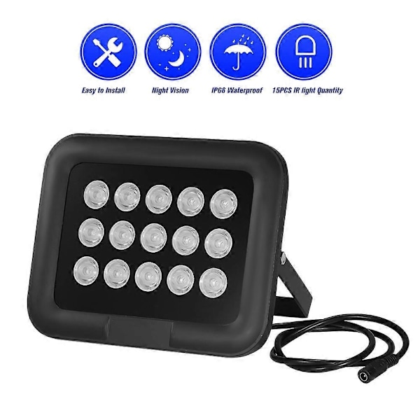 IR-belysning 6-delad Array IR LED IR-belysning Nattseende Bred vinkel Lång räckvidd Utomhus Vattentät För CCTV Säkerhetskamera - Perfekt 15