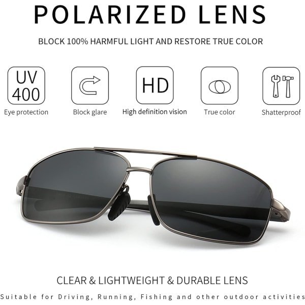 Ultralette rektangulære polariserede solbriller Man UV400 Pro - Perfet