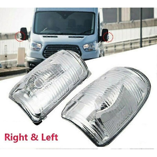 Nytt blinklysglass til sidespeil venstre/høyre passasjerside Passer for Ford Transit MK8-Perfekt amber left&right