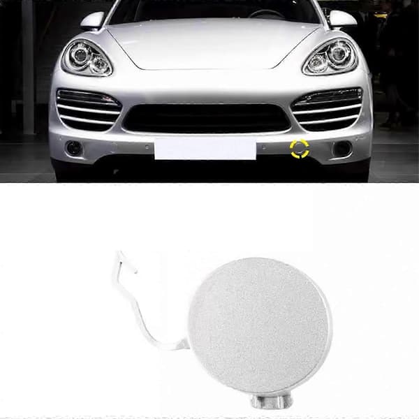 Plast Bakre Støtfanger Slepekrok Hull Deksel Kompatibel med Porsche Cayenne 2011-2014 - Perfekt Silver Front Left  Side