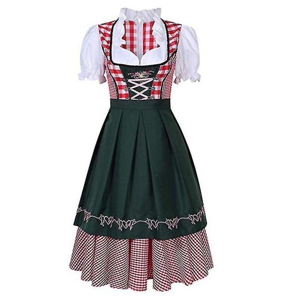 Kvinder Traditionelt Oktoberfest kostume tysk øl Wench Dirndl kjole med forklæde Kostume Festkjole Xs-6xl Plus ize_b - Perfet S