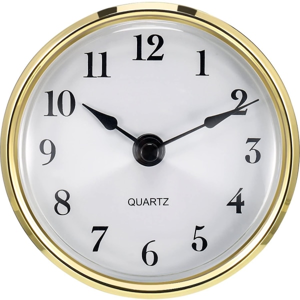 3-1/8 tum (80 mm) Quartz Clock Fit-up/infälld med arabiska siffror (guldkant) - Perfet