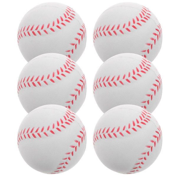 6 stk. Fargede Øvelsesballer Trenings Softballs PU Treningsbaseball for Utendørs-Perfekt